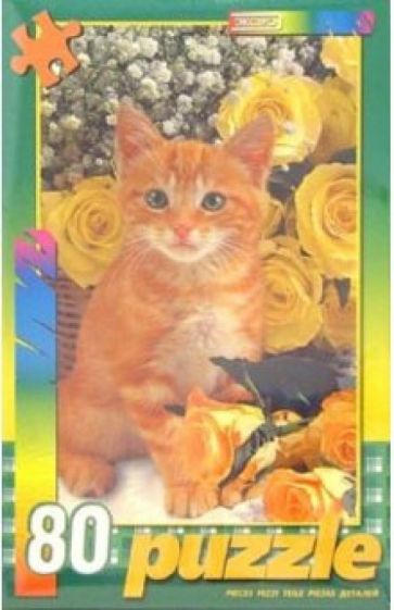 Пазл-80. П0080208 Котенок с розами обложка книги Пазл-80. П0080208 Котенок с розами обложка книги