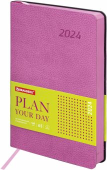 Ежедневник датированный на 2024 год Stylish, розовый, А5, 168 листов