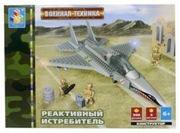 Конструктор 300 деталей. Реактивный истребитель (Т50143) Конструктор 300 деталей. Реактивный истребитель (Т50143)