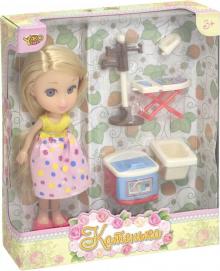 Кукла "Катенька" 16,5 см с набором "Стирка" (M6608)