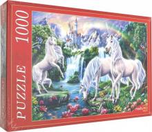 Puzzle-1000 "ЕДИНОРОГИ И ЗАМОК" (Ф1000-7651)