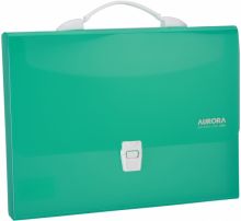 Папка-портфель пластиковая A4 1 отделение зеленая (EB50452)