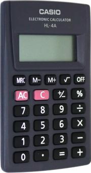 Калькулятор карманный Casio черный, 8-разрядный (HL-4A)