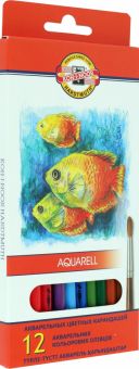 Карандаши цветные акварельные Рыбки, 12 цветов