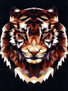 Алмазная мозаика Тигр полигональный