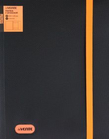 Папка с резинкой Monochrome, черная с оранжевым, А4