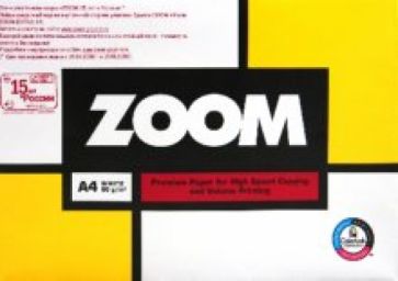 Бумага А4 ZOOM, плотность 80 г/м кв., белая 95%, 500 листов Бумага А4 ZOOM, плотность 80 г/м кв., белая 95%, 500 листов