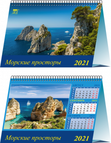 Календарь настольный на 2021 год "Морские просторы" (19103)