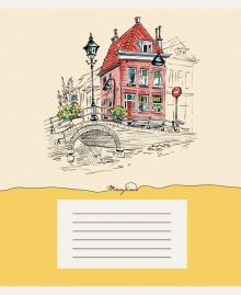 Тетрадь Городские зарисовки, А5, 24 листа, линия, в ассортименте