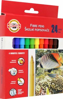 Фломастеры Fish 1002, 24 цвета, смываемые