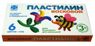 Пластилин восковой. 6 цветов. Стек (979902) Пластилин восковой. 6 цветов. Стек (979902)