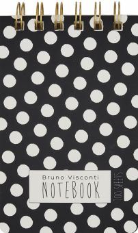 Блокнот Cute Journal. Black&White. Горошек, 100 листов, линейка, A6-
