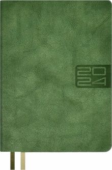 Ежедневник датированный на 2024 год Тиволли глосс, оливковый, А6+, 176 листов