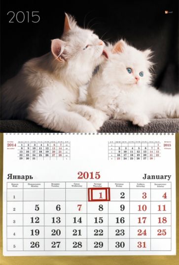 Календарь настенный одноблочный на 2015 год "Кошачья нежность" (ККОБ1506) Календарь настенный одноблочный на 2015 год "Кошачья нежность" (ККОБ1506)