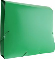 Папка-короб архивный на резинках, зеленая