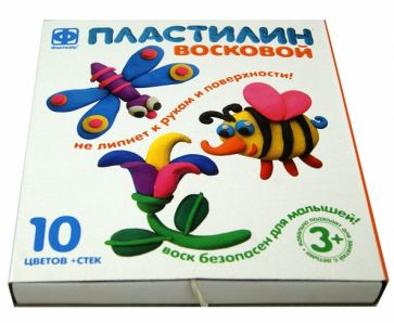 Пластилин восковой. 10 цветов. Стек (979904) Пластилин восковой. 10 цветов. Стек (979904)