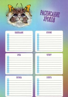Расписание уроков Кошка-Бабочка №2, А4