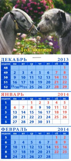 Календарь на 2014 год "Пони и ирландский волкодав". Квартальный (23408) Календарь на 2014 год "Пони и ирландский волкодав". Квартальный (23408)