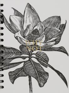Тетрадь Aesthetics. Черный цветок на белом, 120 листов, клетка