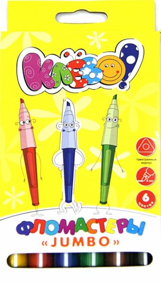 Фломастеры 6 цветов "КЛЕВО! Jumbo" (867099-06) Фломастеры 6 цветов "КЛЕВО! Jumbo" (867099-06)