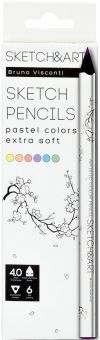 Скетч карандаши Sketch&Art. Пастельные, утолщенные, 6 цветов