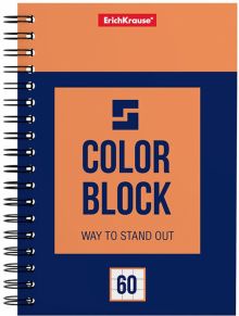 Тетрадь Color Block, А6, 60 листов, клетка, в ассортименте
