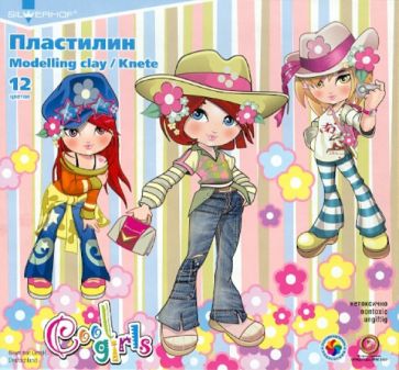 Пластилин 12 цветов "Cool girls" (951145-38) Пластилин 12 цветов "Cool girls" (951145-38)