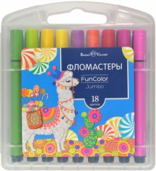 Фломастеры утолщенные "Funcolor Jumbo" (18 цветов, в ассортименте) (32-0042)