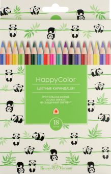 Карандаши цветные HappyColor, 18 цветов, в ассортименте