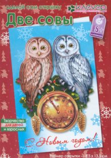Набор для изготовления новогодней открытки Две совы
