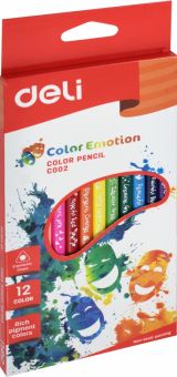Карандаши цветные Color Emotion, 12 цветов, трехгранные, в ассортименте