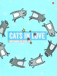 Блокнот-престиж Cats in love, А6, 80 листов, клетка