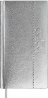 Еженедельник датированный на 2024 год Плонже металлик, серебряный, 64 листа
