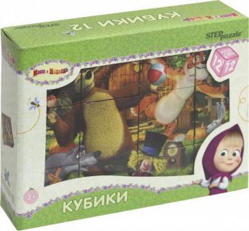 Кубики 12 шт. "Маша и Медведь" (87134) Кубики 12 шт. "Маша и Медведь" (87134)