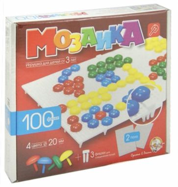 Мозаика (d=20, 4 цвета, 100 штук, 2 поля) (00979) Мозаика (d=20, 4 цвета, 100 штук, 2 поля) (00979)