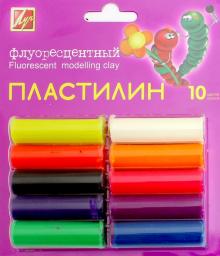 Пластилин флуоресцентный, 10 цветов (12С 766-08) Пластилин флуоресцентный, 10 цветов (12С 766-08)
