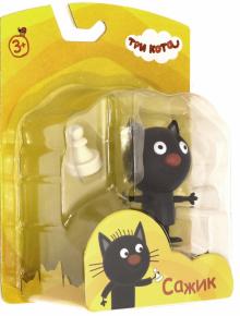 Игрушка-фигурка "Три кота. Сажик" (7,6 см, с аксессуаром)