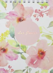 Блокнот "Fleurs" (100 листов, клетка, А6, спираль) (N1240)